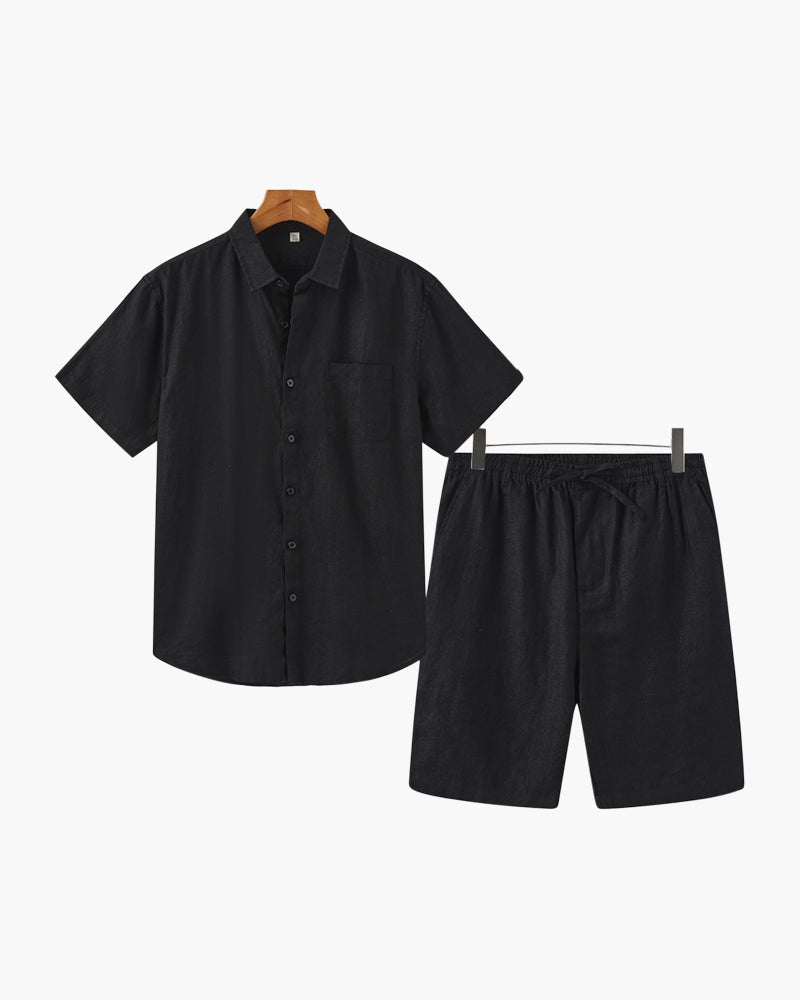 Linen Shirt and Shorts Set