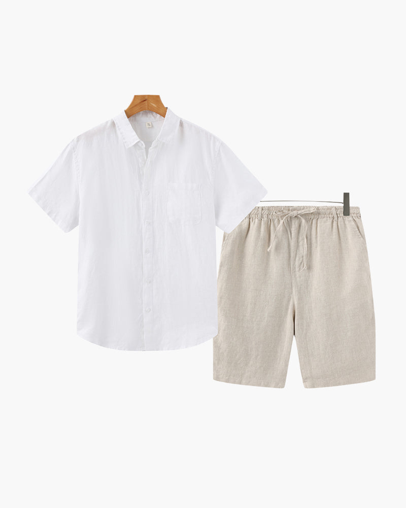 Linen Shirt and Shorts Set