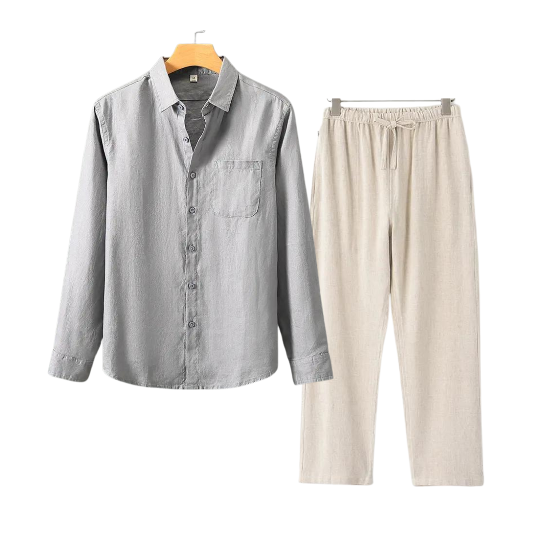 Linen Polo Trouser Set