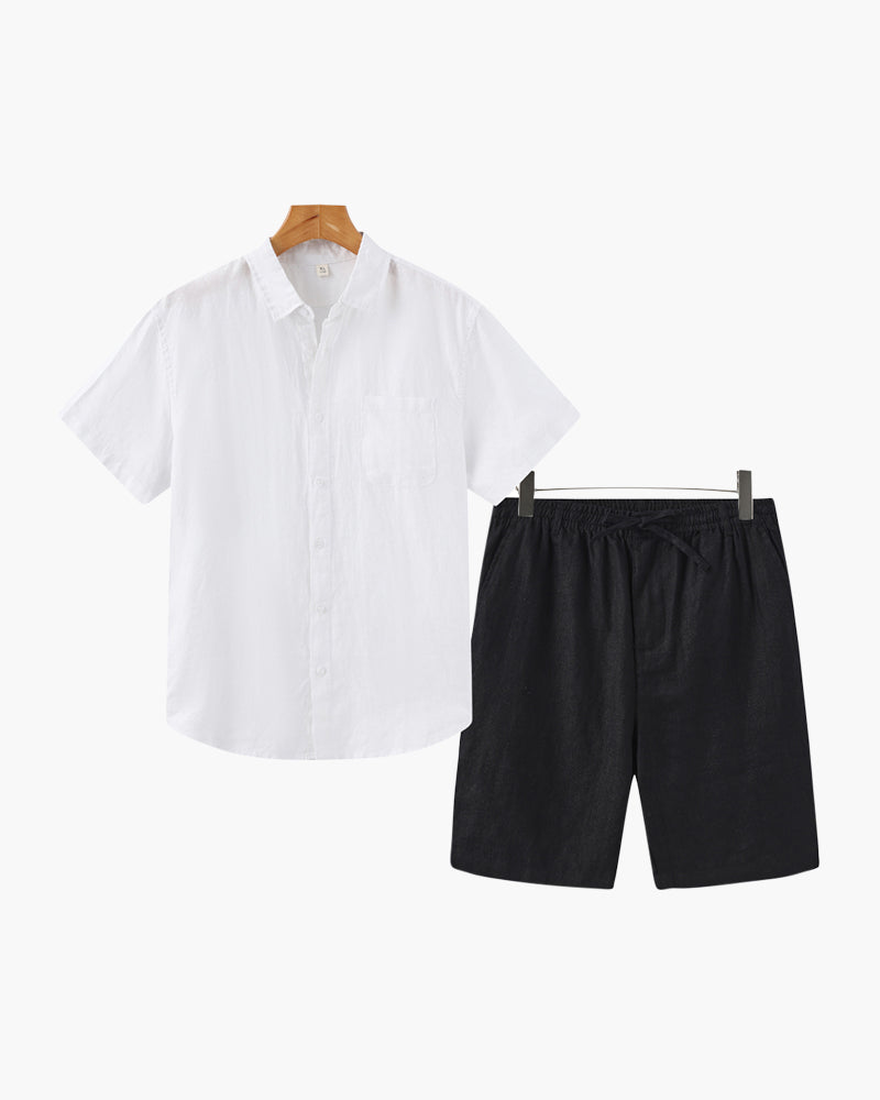 Linen Shirt and Shorts Set