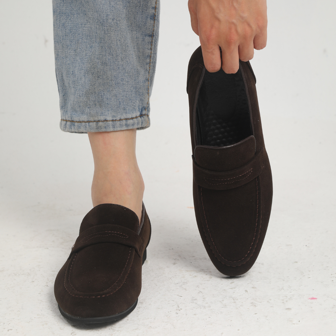 Suede Strap Moccasins