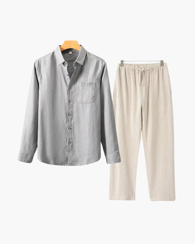Linen Shirt and Trouser Set (Long Sleeve)