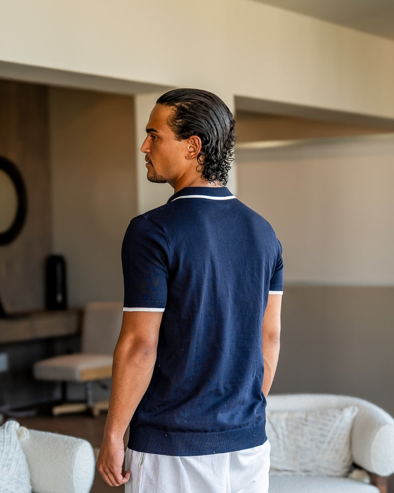 Navy Contrast Trim Polo
