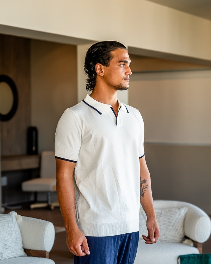 Navy Contrast Trim Polo