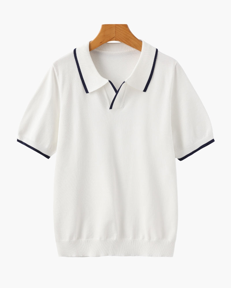 Navy Contrast Trim Polo