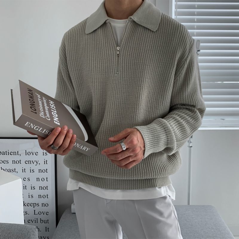 Long Sleeve Polo Sweatshirt