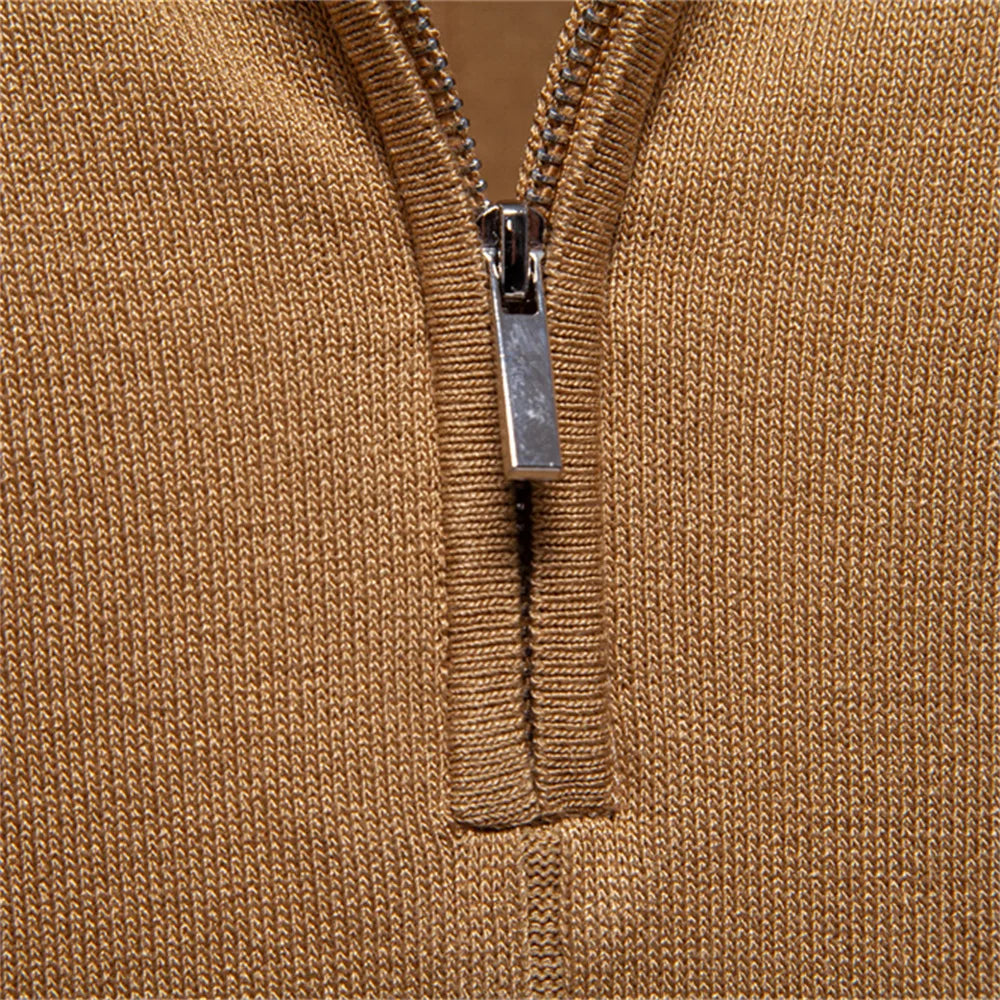 Ribbed Zip Polo