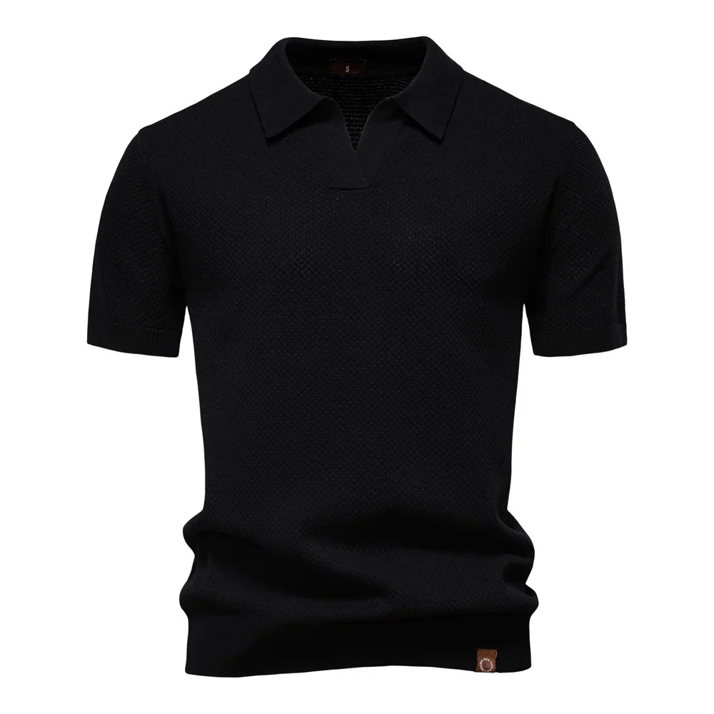Jacquard Knit Polo Shirt