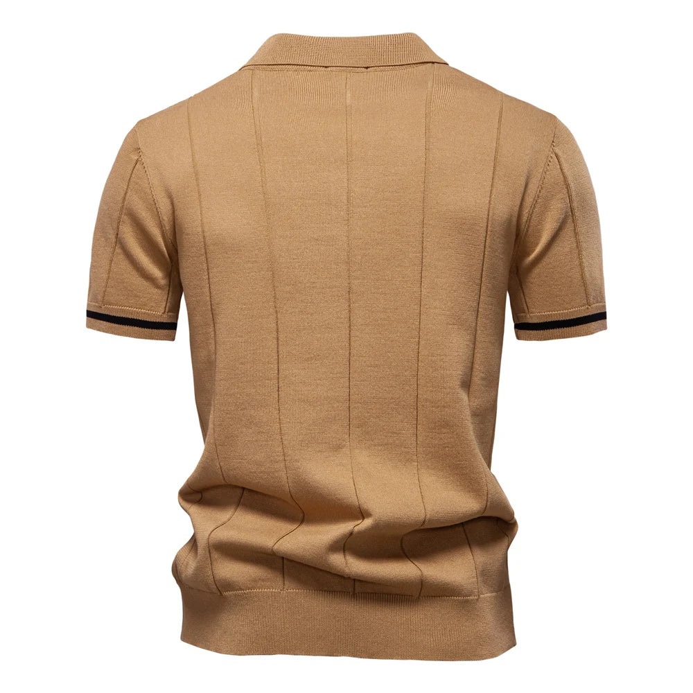 Ribbed Zip Polo