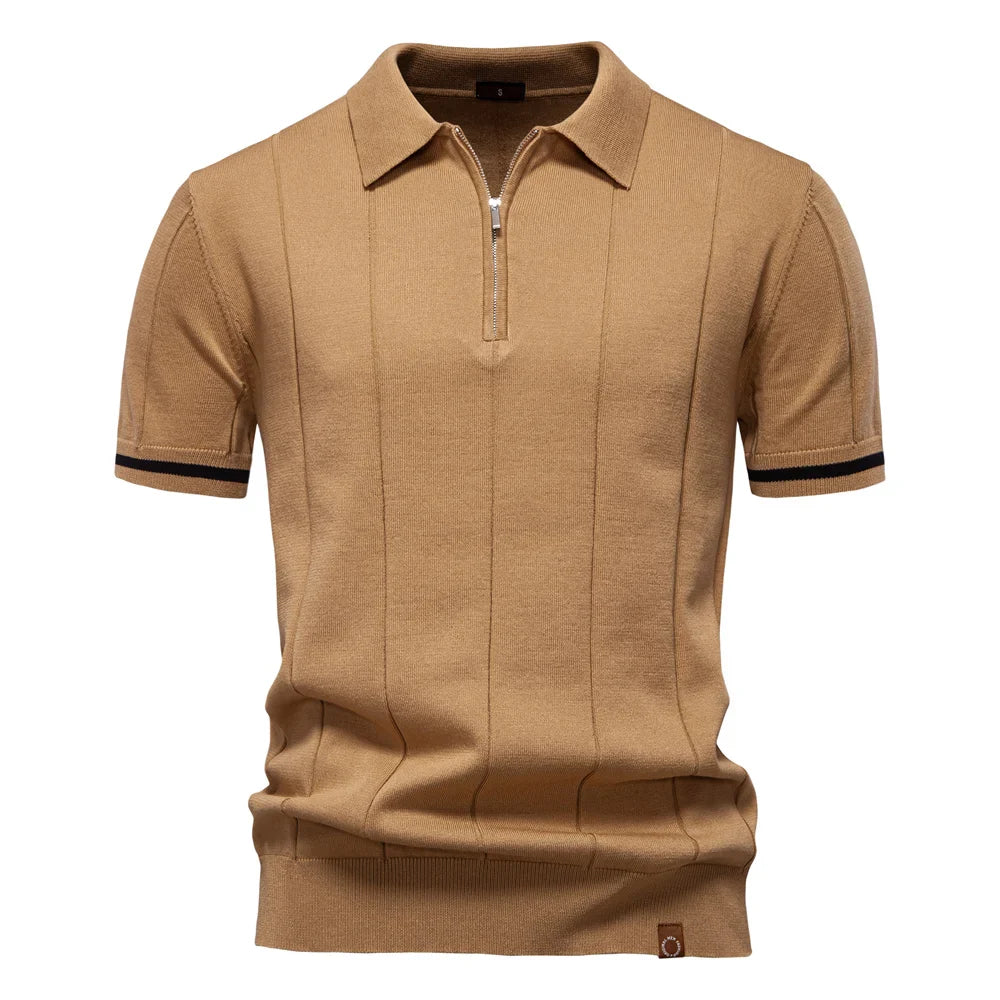 Slim Fit Zip Polo