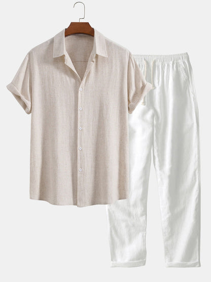 Short Sleeve Waffle Polo Set