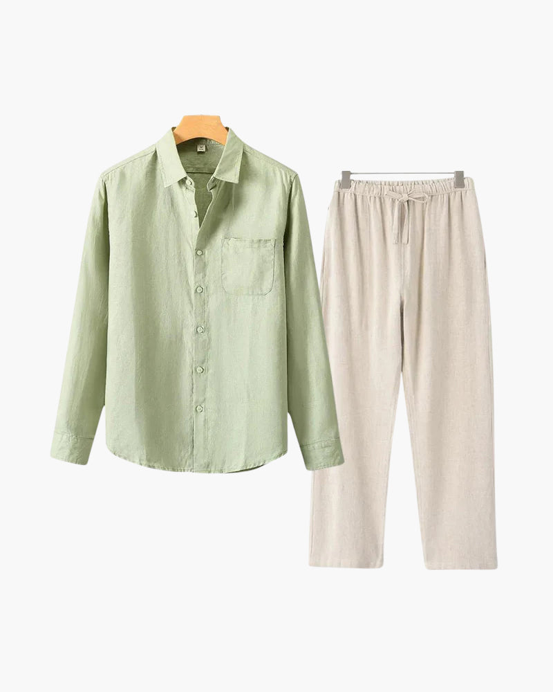Linen Shirt and Trouser Set (Long Sleeve)
