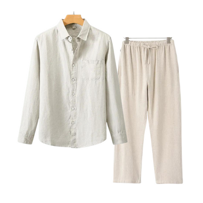 Linen Polo Trouser Set