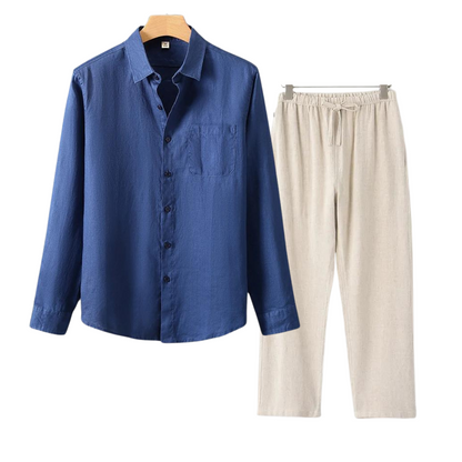 Linen Polo Trouser Set