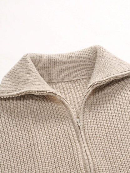 Zipped Knit Cardigan