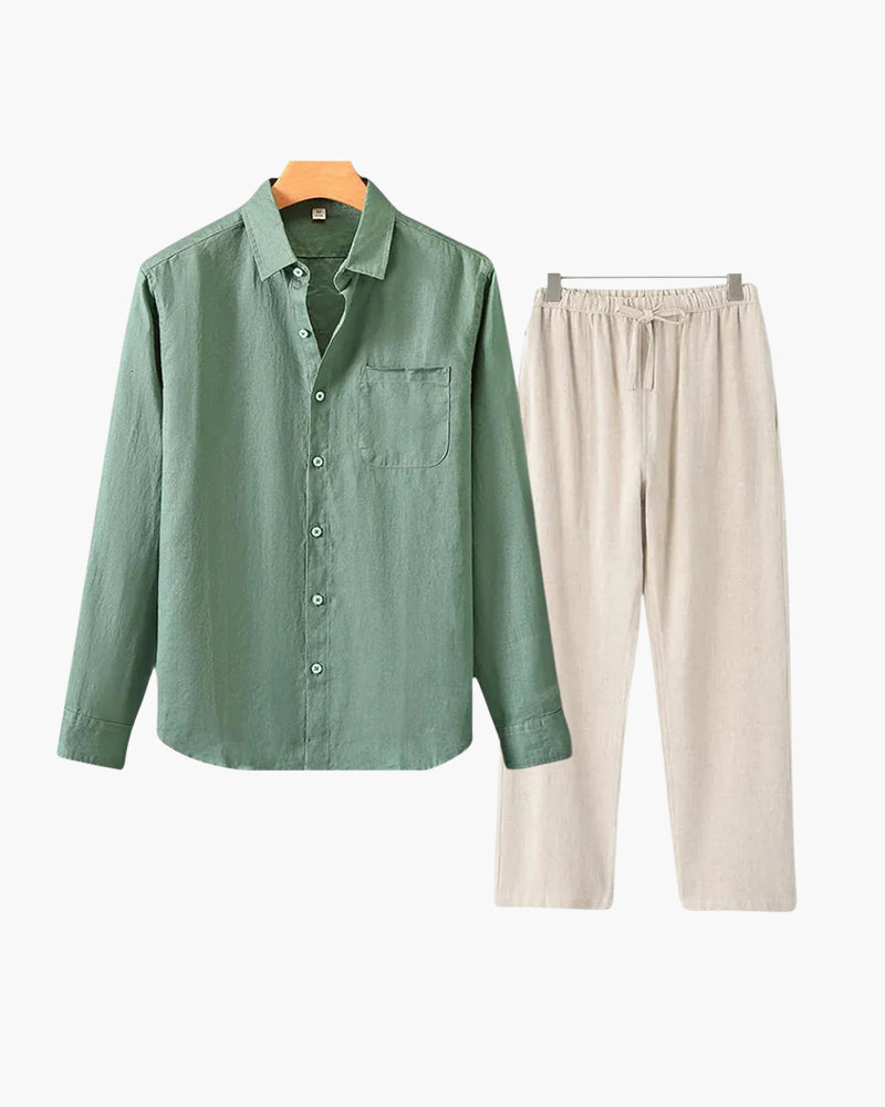 Linen Shirt and Trouser Set (Long Sleeve)