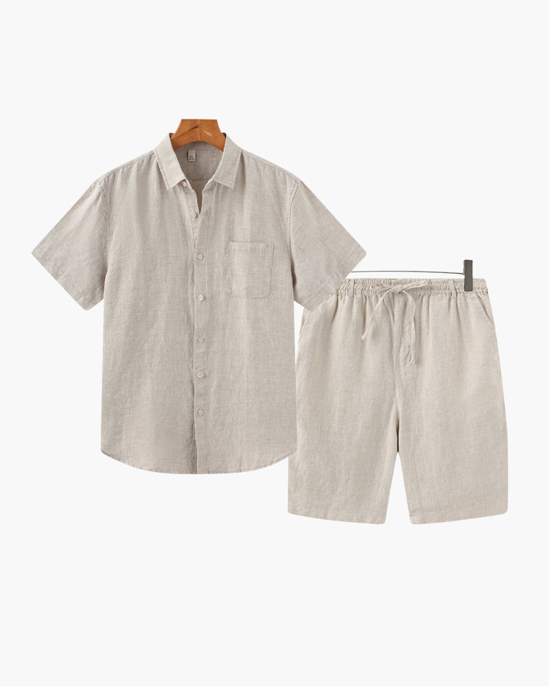 Linen Shirt and Shorts Set