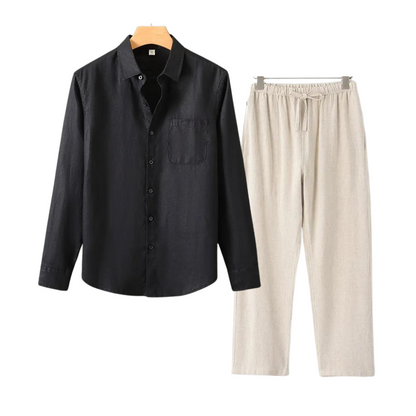 Linen Polo Trouser Set