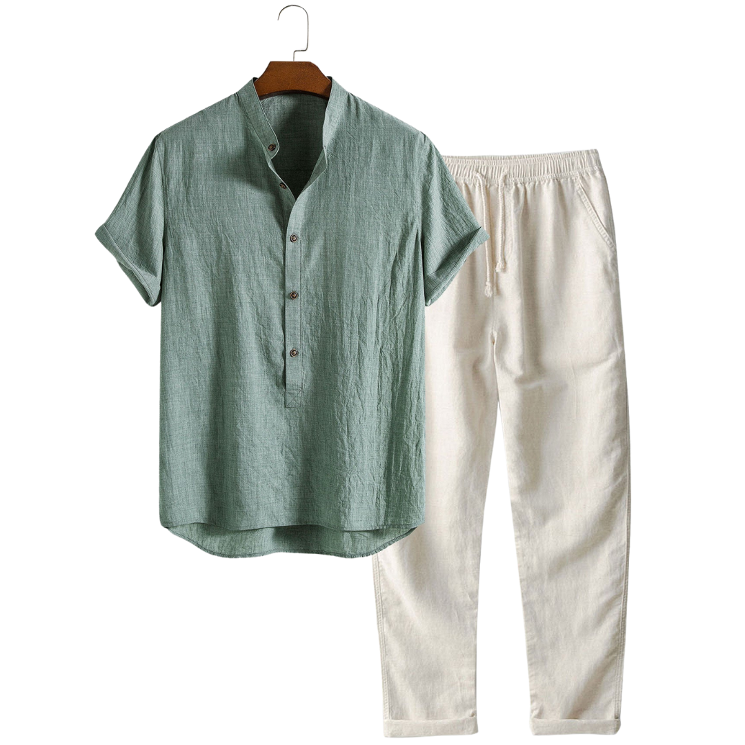 Short Sleeve Knit Polo Set