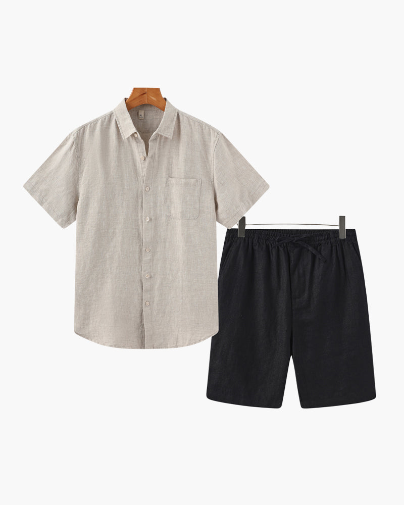 Linen Shirt and Shorts Set