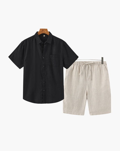 Linen Shirt and Shorts Set
