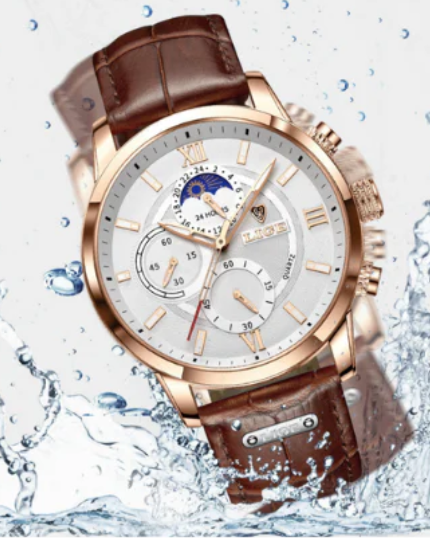 Waterproof Leather Strap Watch
