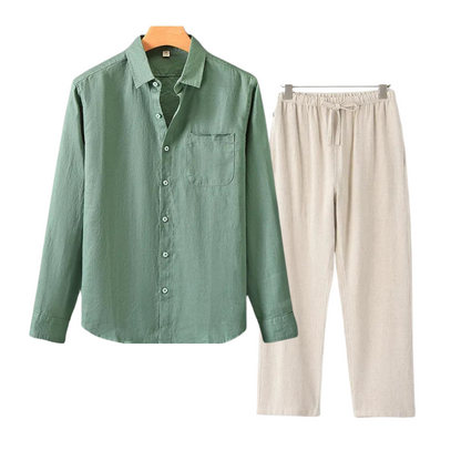 Linen Polo Trouser Set