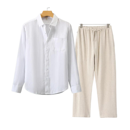 Linen Polo Trouser Set
