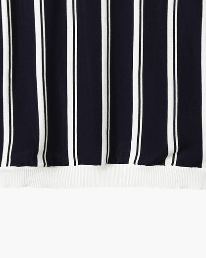 Striped Half-Zip Knit Polo