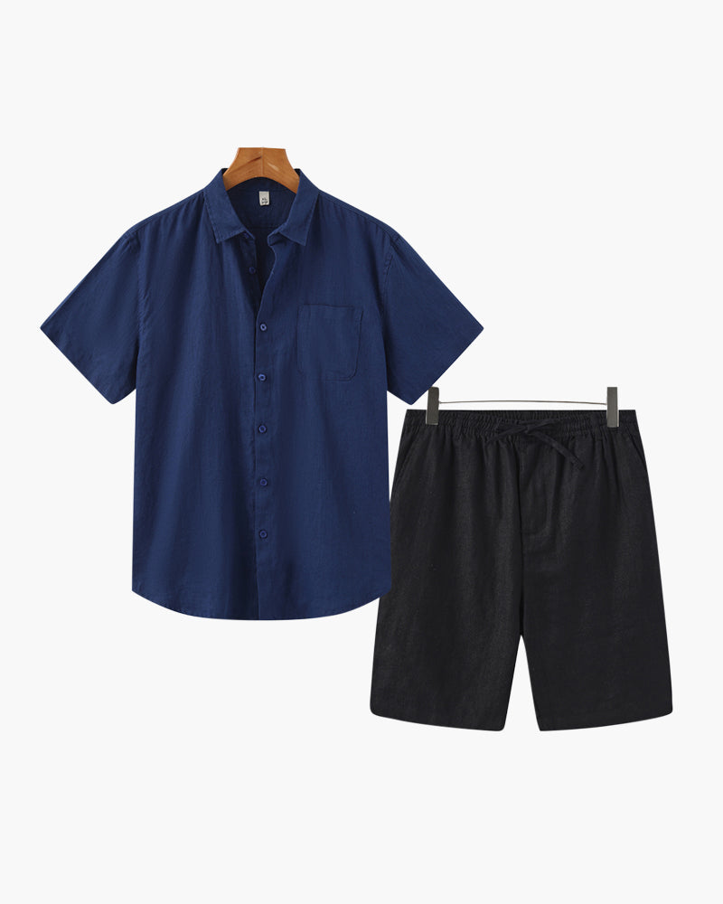 Linen Shirt and Shorts Set