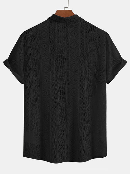 Short Sleeve Textured Polo Set