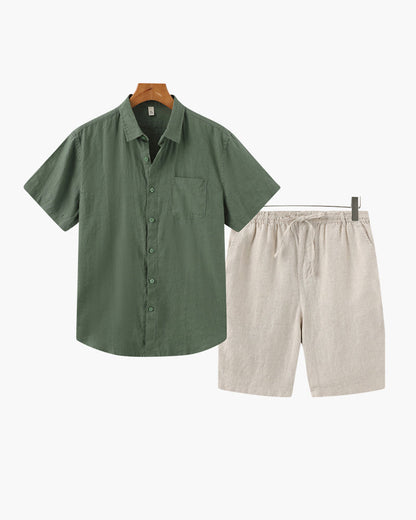 Linen Shirt and Shorts Set