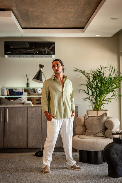 Linen Shirt and Trouser Set (Long Sleeve)