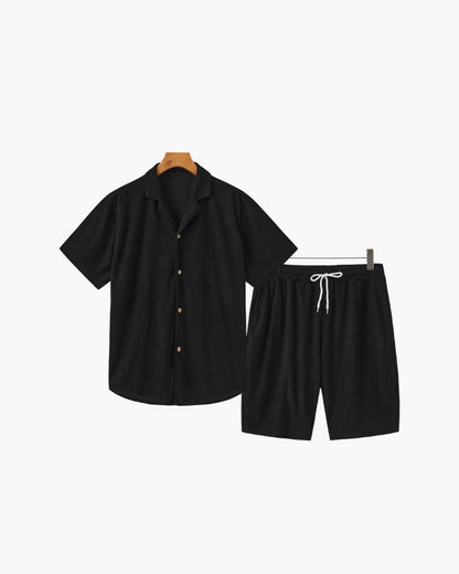Corduroy Shirt and Shorts Set