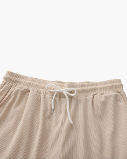 Corduroy Shirt and Shorts Set