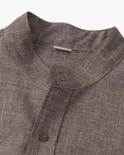 Mandarin Collar Short Sleeve Shirt
