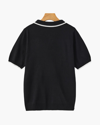 Navy Contrast Trim Polo