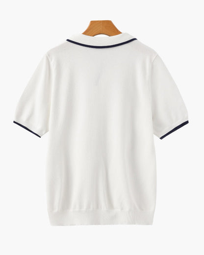 Navy Contrast Trim Polo