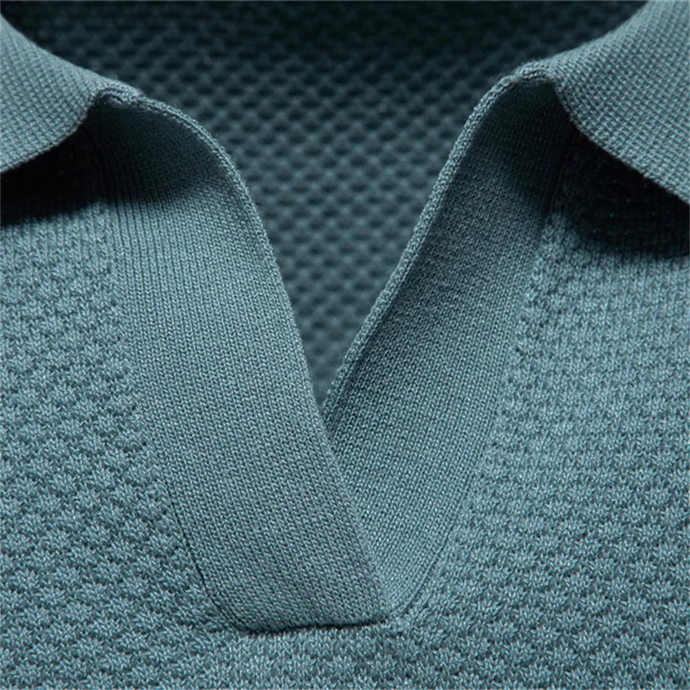 Jacquard Knit Polo Shirt
