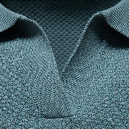Jacquard Knit Polo Shirt