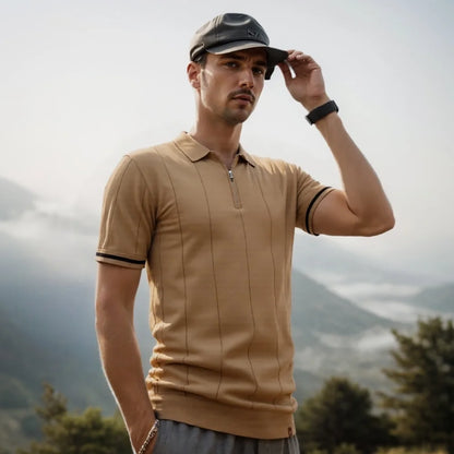 Slim Fit Zip Polo