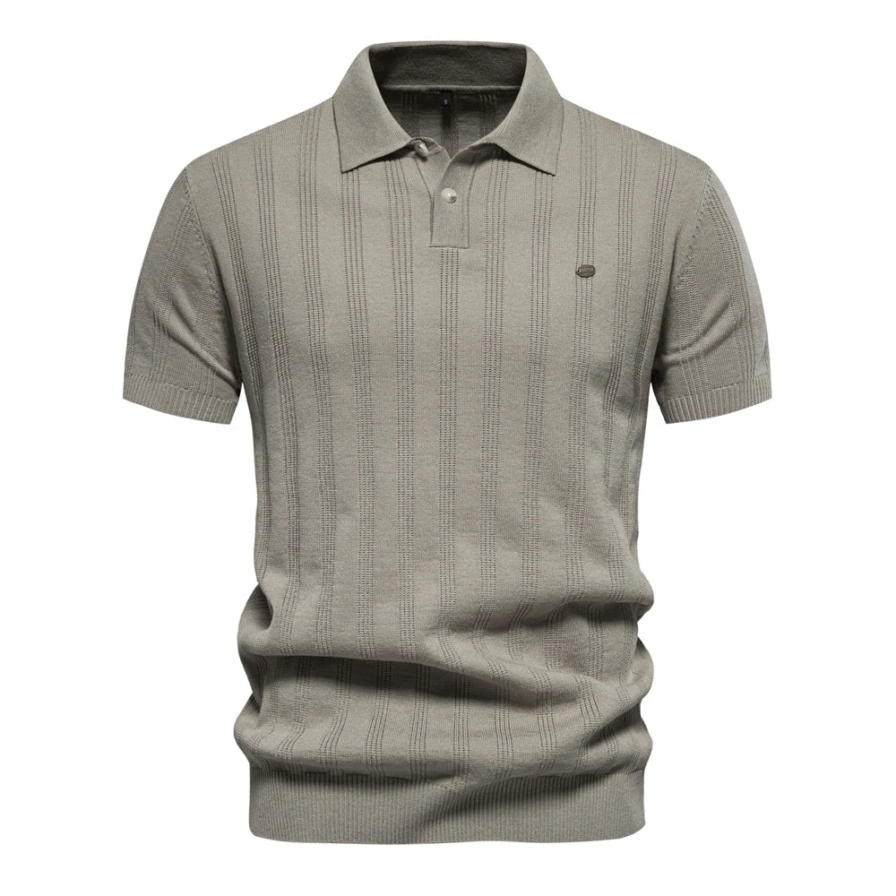 Textured Stripe Polo Shirt