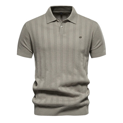 Textured Stripe Polo Shirt