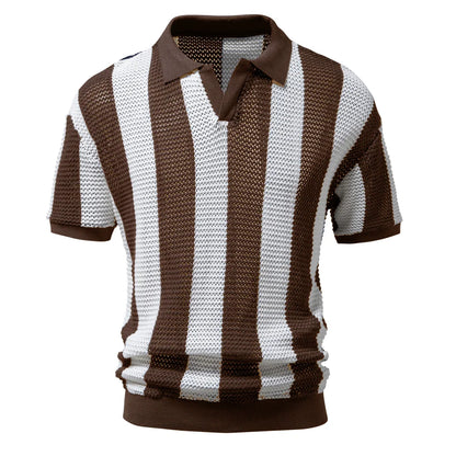 Open Weave Stripe Polo