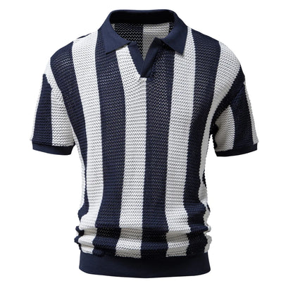 Open Weave Stripe Polo