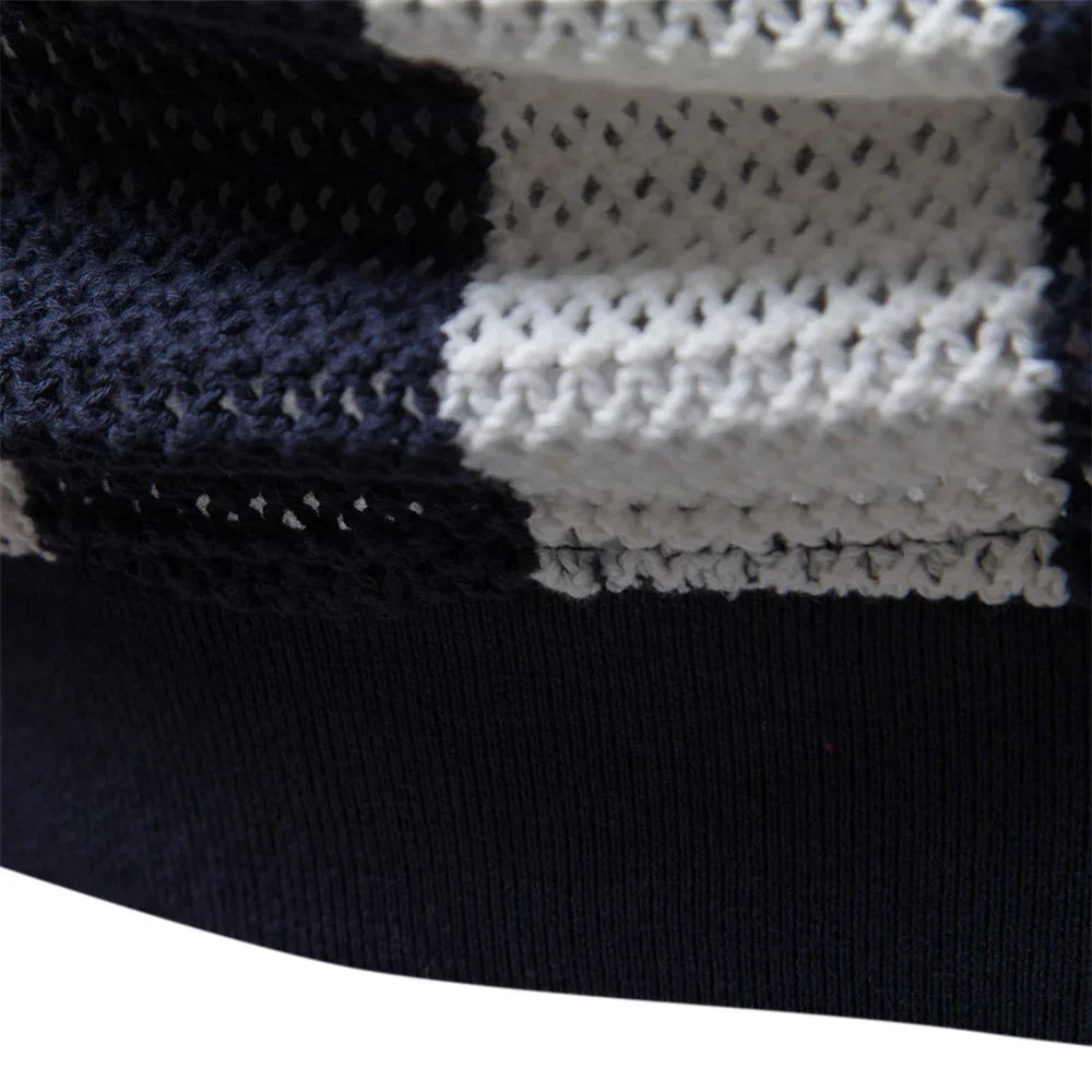 Open Weave Stripe Polo
