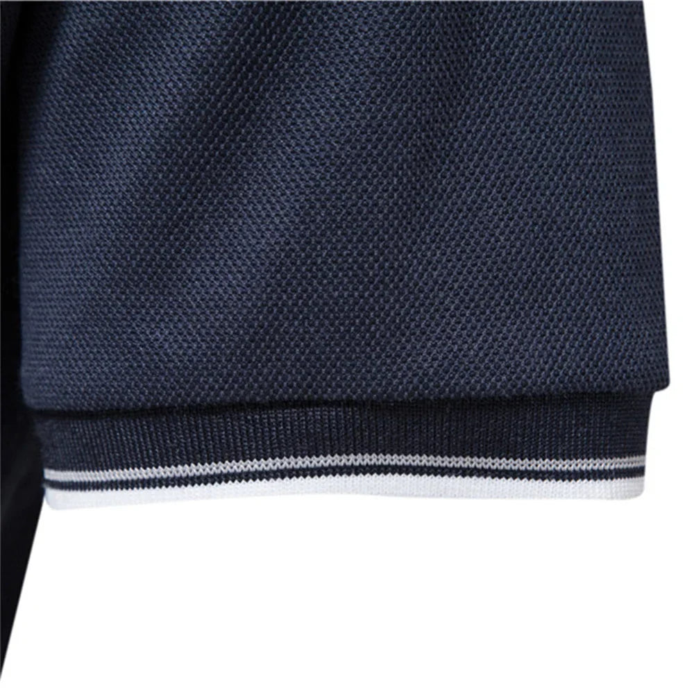 Cotton Blend V-Neck Polo