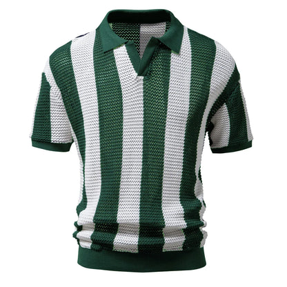 Open Weave Stripe Polo