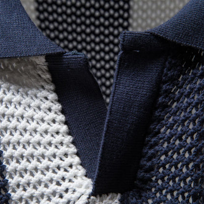 Open Weave Stripe Polo