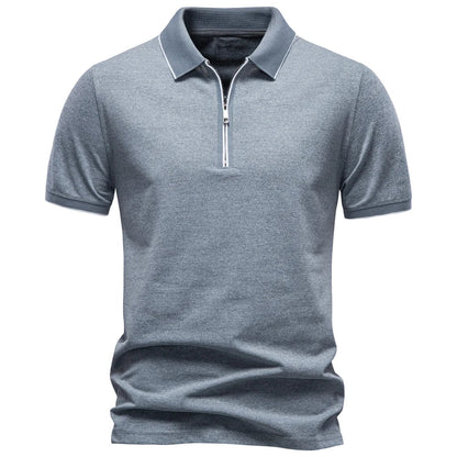 Zip Neck Cotton Polo